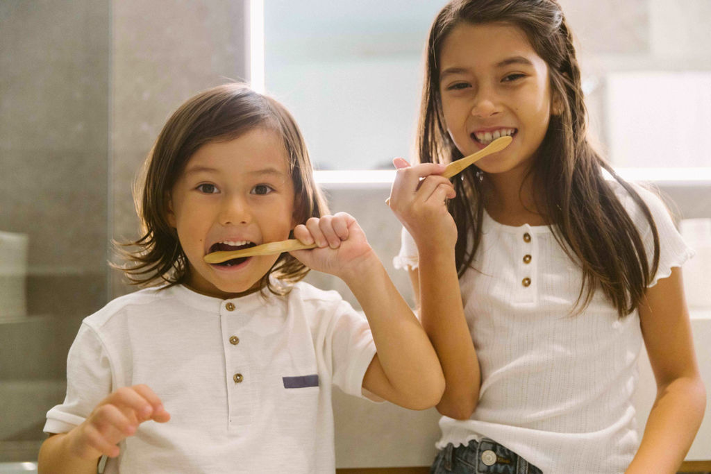 Wahi Bamboo Toothbrush - Kids 2 Pack with Pouch