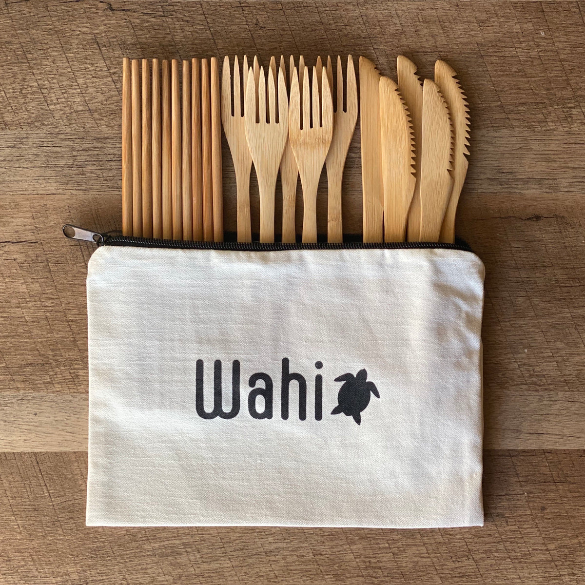 Wahi “Hawaiian Style BBQ” 15pc Bamboo Cutlery Set Wahi Hawaii Ocean